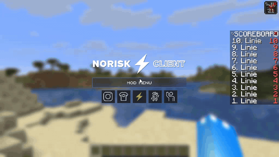 No Risk Mod Menu Startseite | NoRisk Client