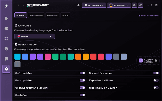No Risk Mod Menu Startseite | NoRisk Client